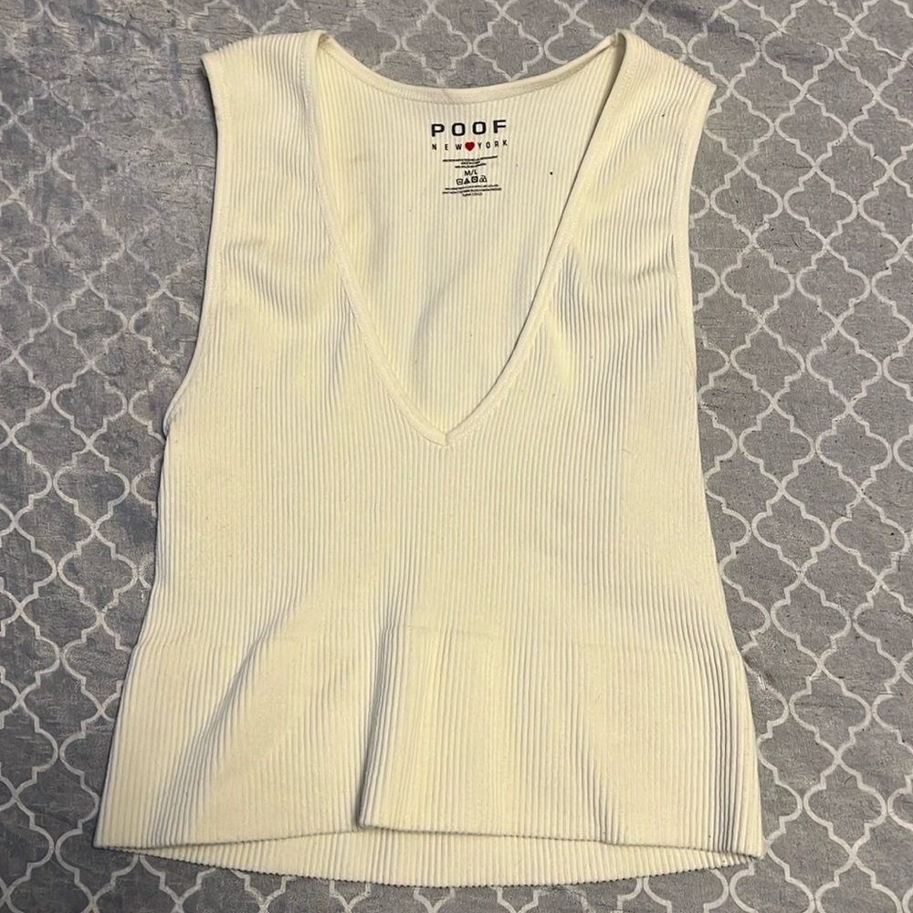 Poof deep V crop top